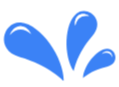 Blue water splash or droplet