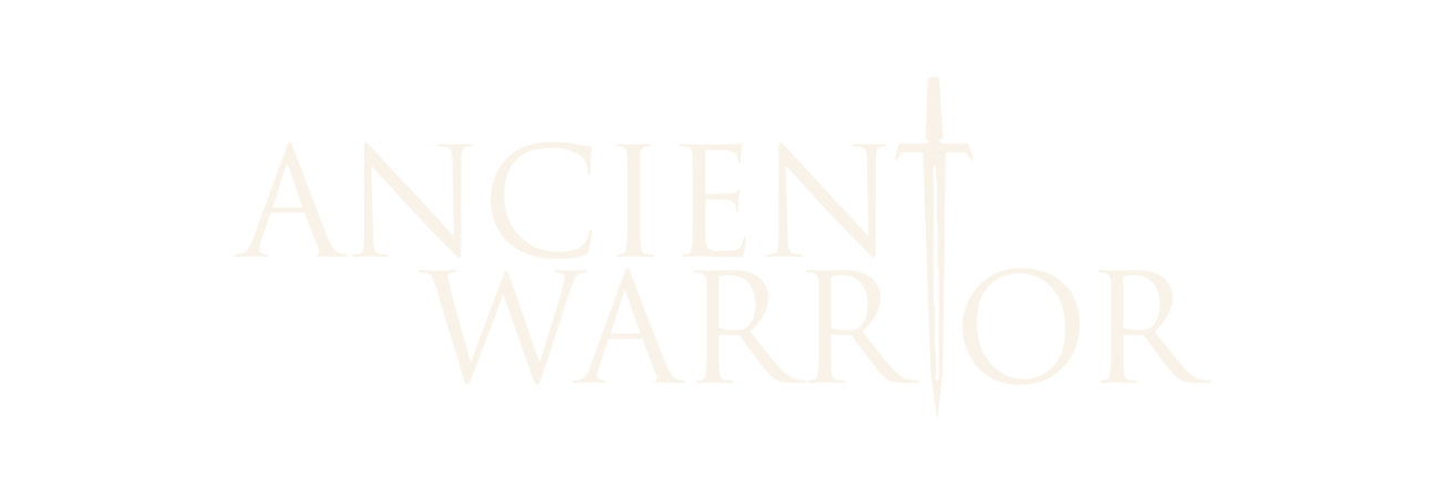 Faint text reads 'Ancient Warrior' with a sword replacing the vertical line of the letter 'I'.