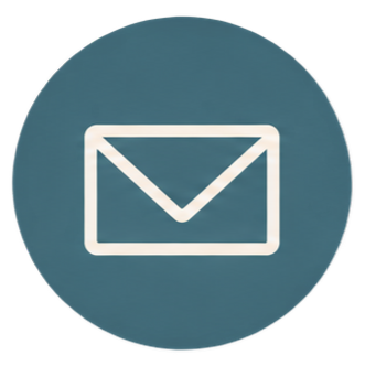 Email envelope icon on a dark blue circular background