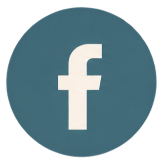 Facebook logo on a blue circular background