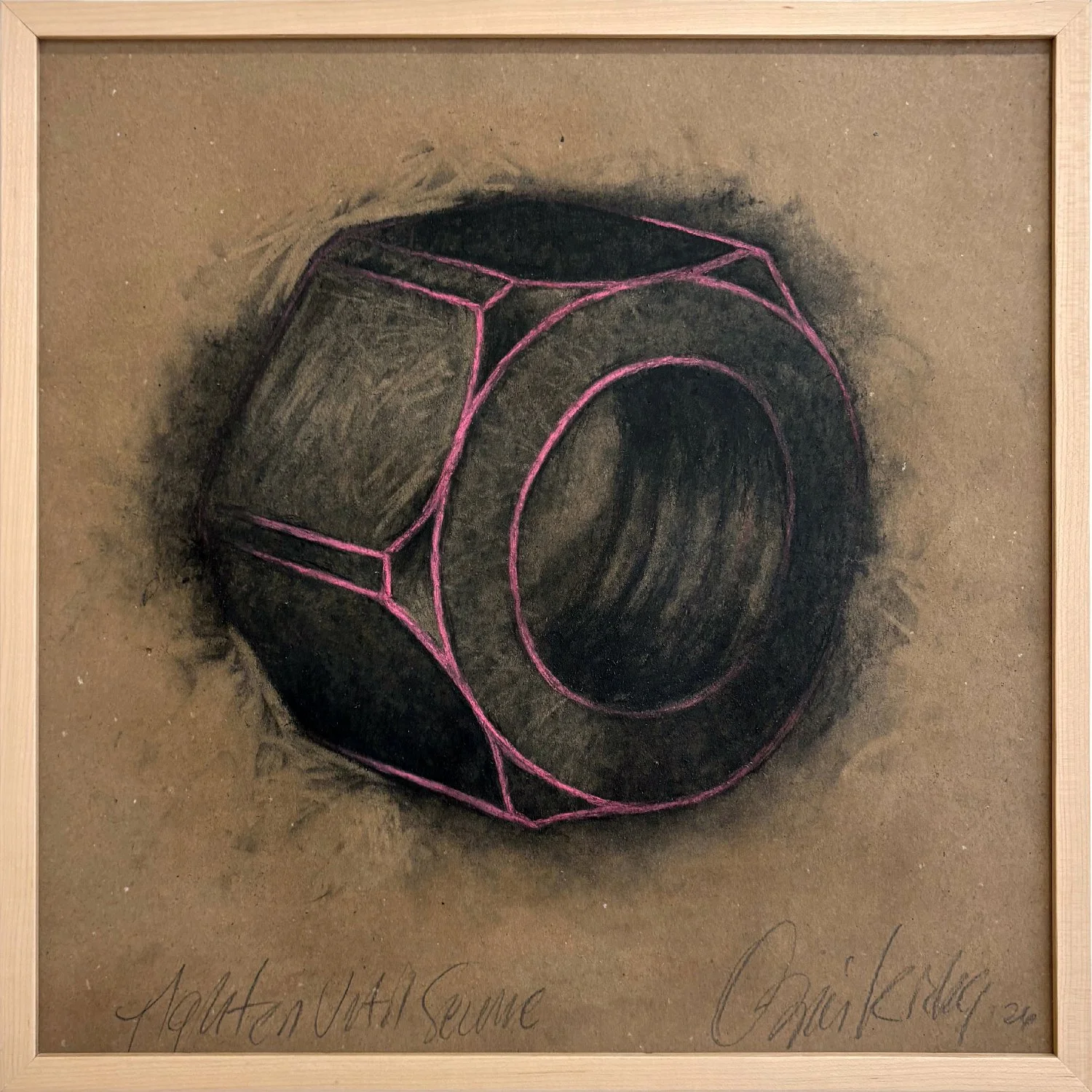 Tighten Until Secure  |  2026  |  21" x 21"  |  
Charcoal and Soft Pastel on Panel Mounted and Sealed Paperboard