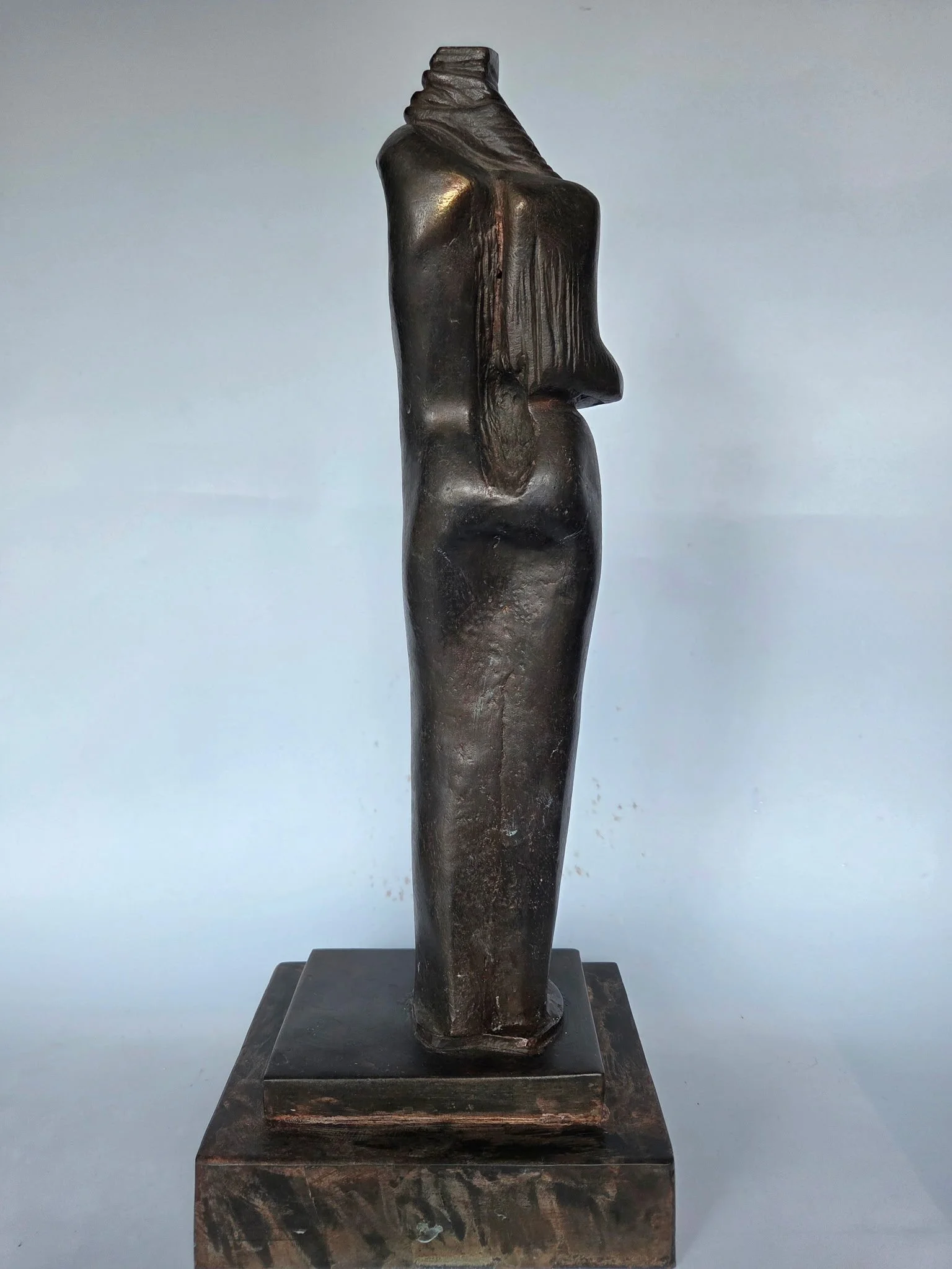 "SHY" -A reflection on the vulnerability of adolescence, this sculpture captures a young woman coming into her own while struggling with shyness and self-confidence. As she matures, she instinctively covers her body, hiding the natural beauty she has