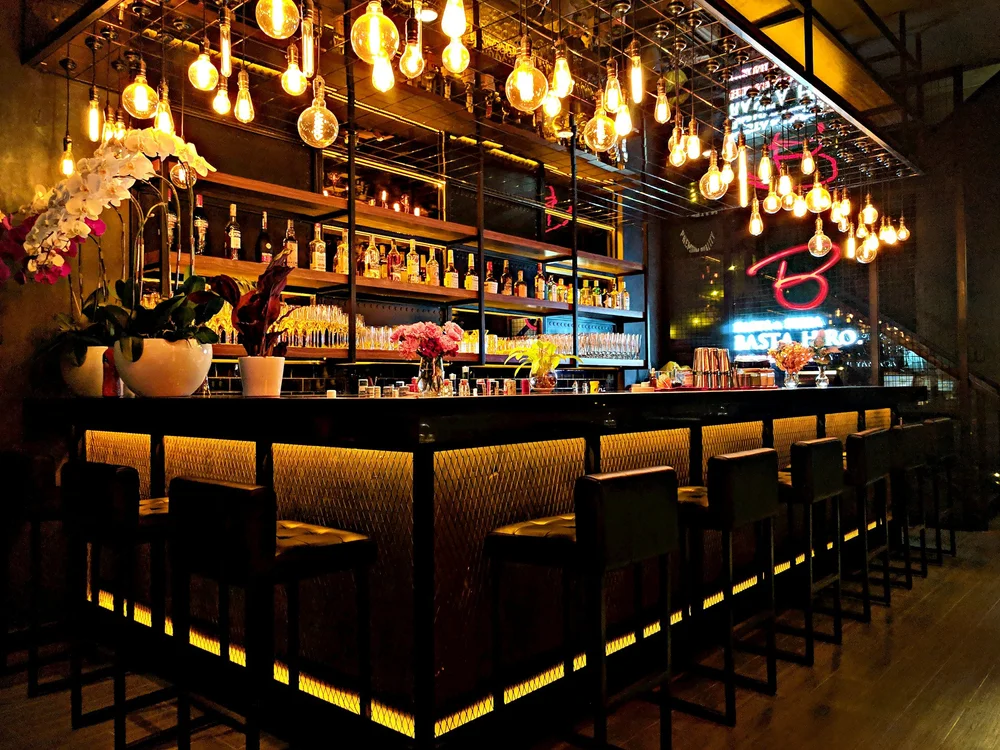 Interior of an upscale bar and lounge. Austin, Texas liquor licensing