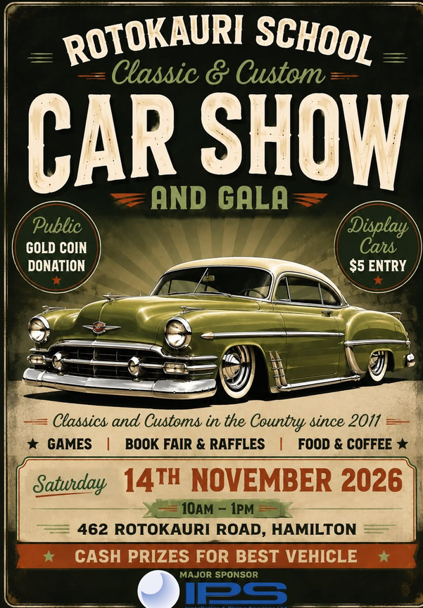 rotokauri school car show
