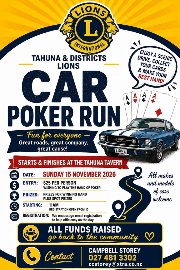 Tahuna Lions Car Poker Run