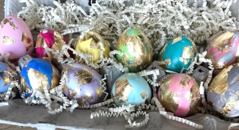 DIY Gold Leaf Decorative Eggs