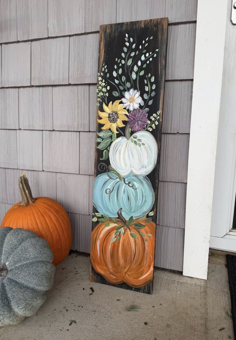 Vertical Wooden Fall Front Door Sign with Pumpkins (5).jpg