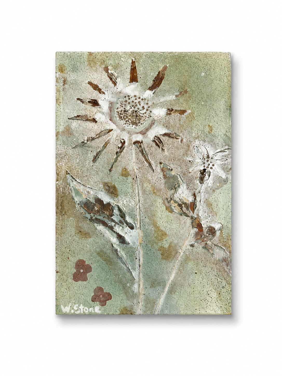 Sunlit Stillness| Original Botanical Painting| 4x6x1