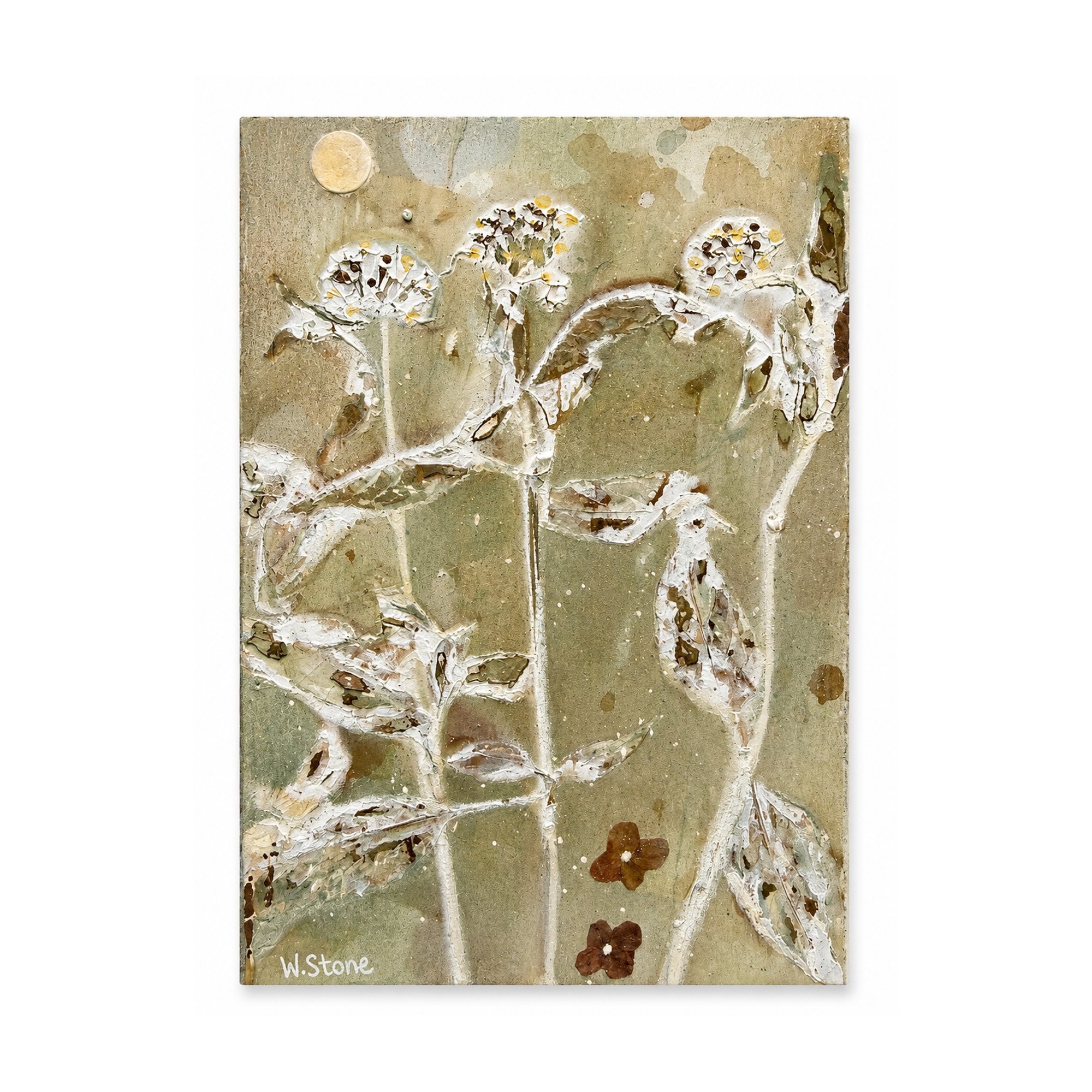 Halo Garden| Original Botanical Painting| 4x6x1