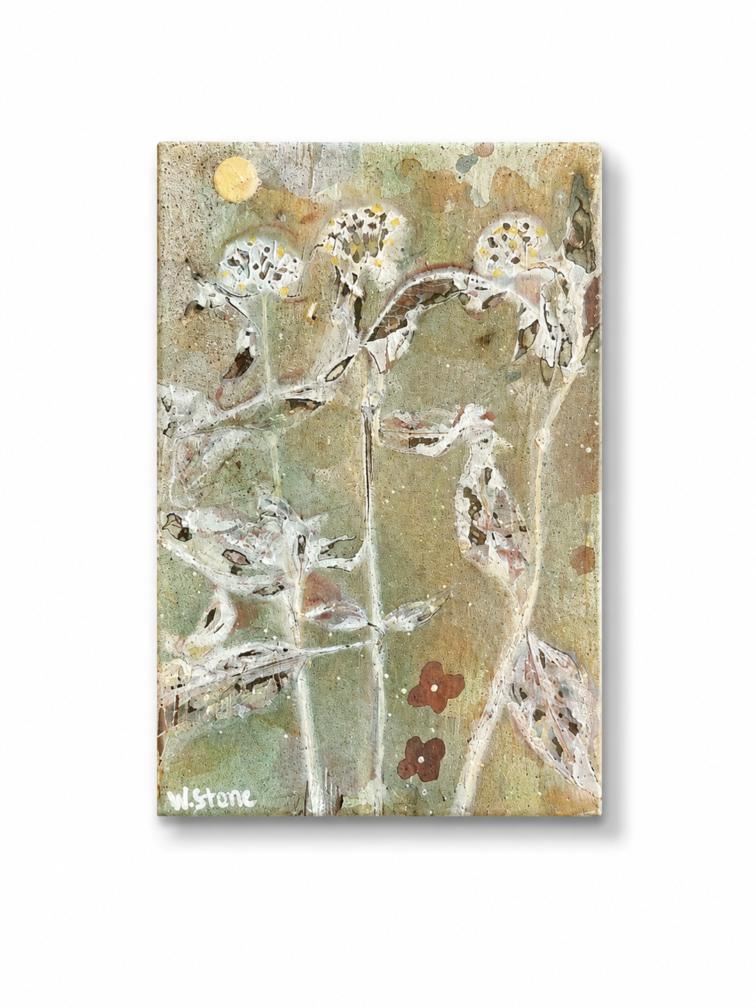 Halo Garden | Original Botanical Painting| 4x6x1