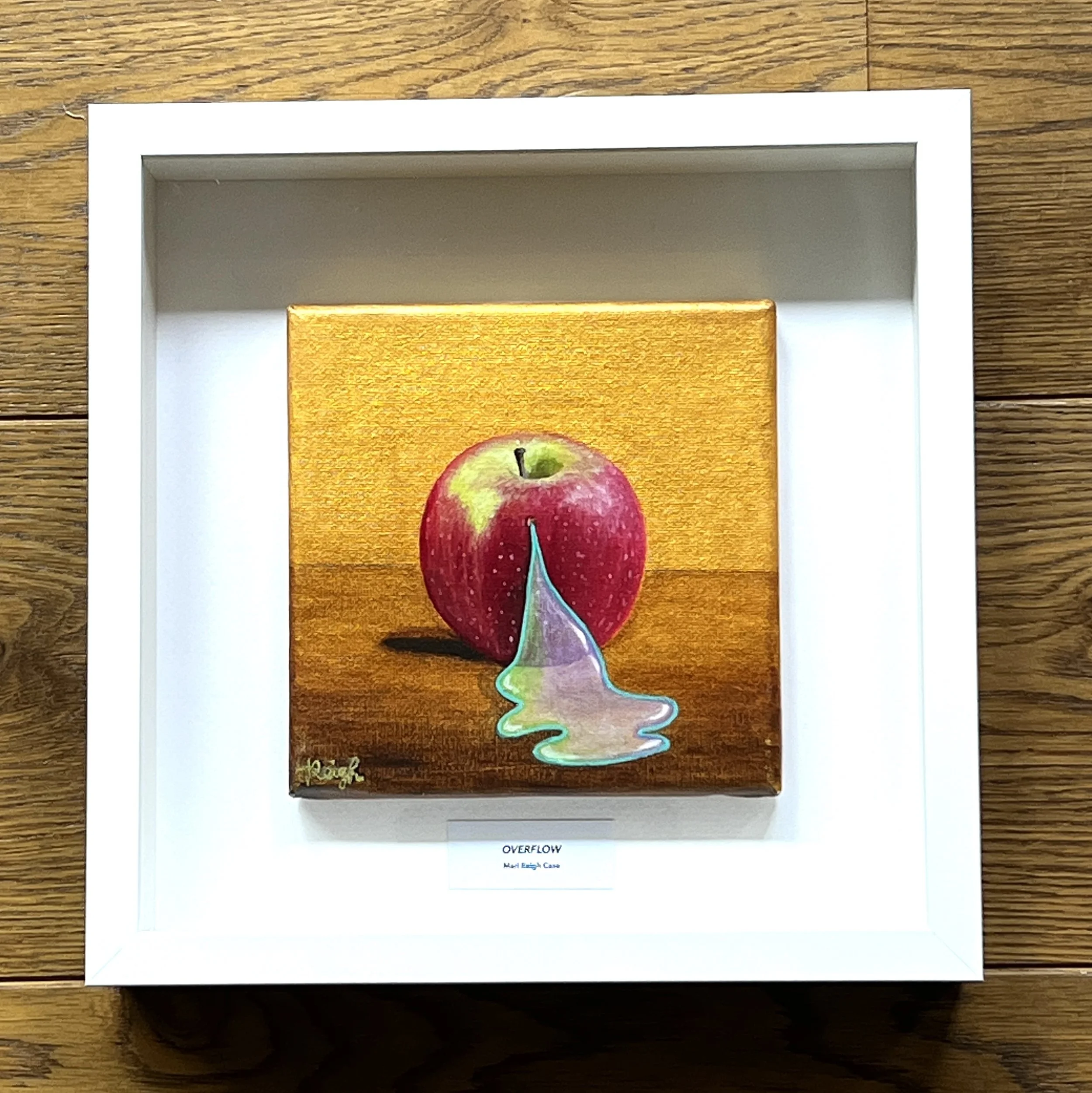 OVERFLOW (Original painting on canvas in 25x25cm white shadow box )
