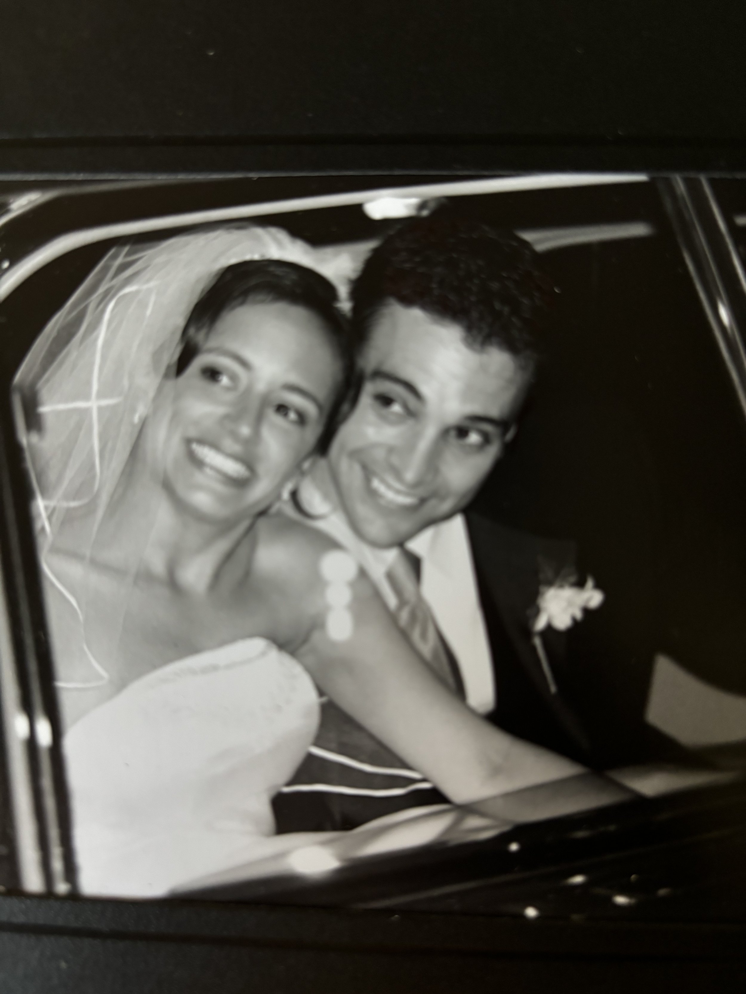 Marc Engel and his wife on their wedding day