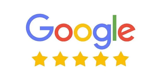 Google logo with five yellow stars below it.