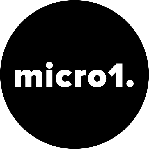 Black background with white text that reads 'micro1.'