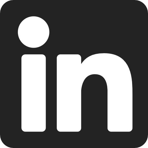 LinkedIn logo with the word 'in' in white on a black square background.