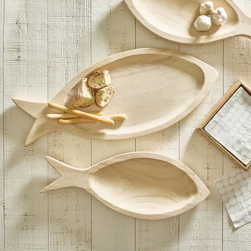 Paulownia Wood Fish Tray - Large