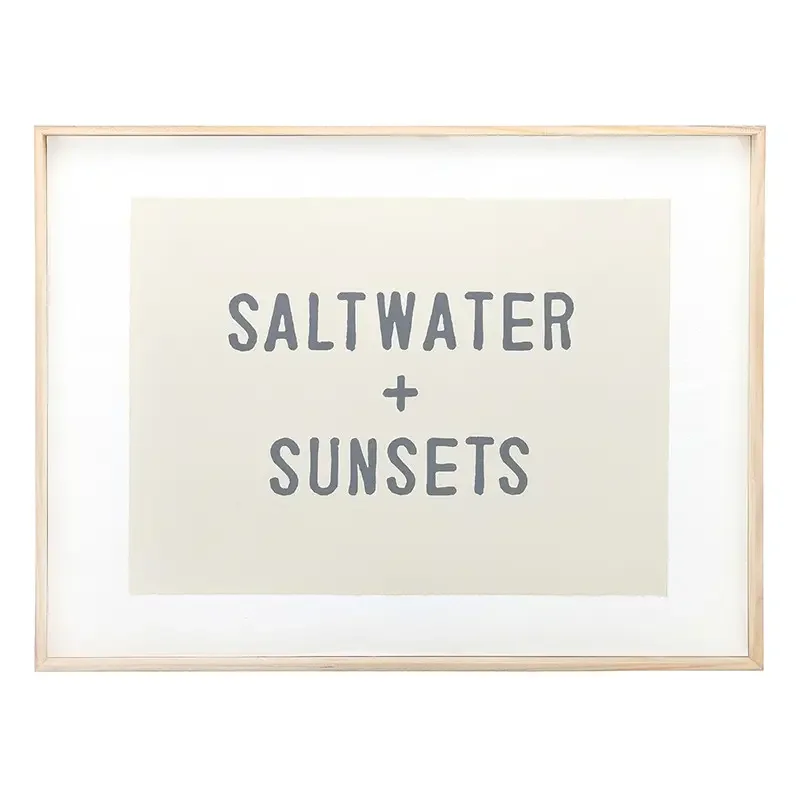 Salt Water + Sunsets - Wood Sign