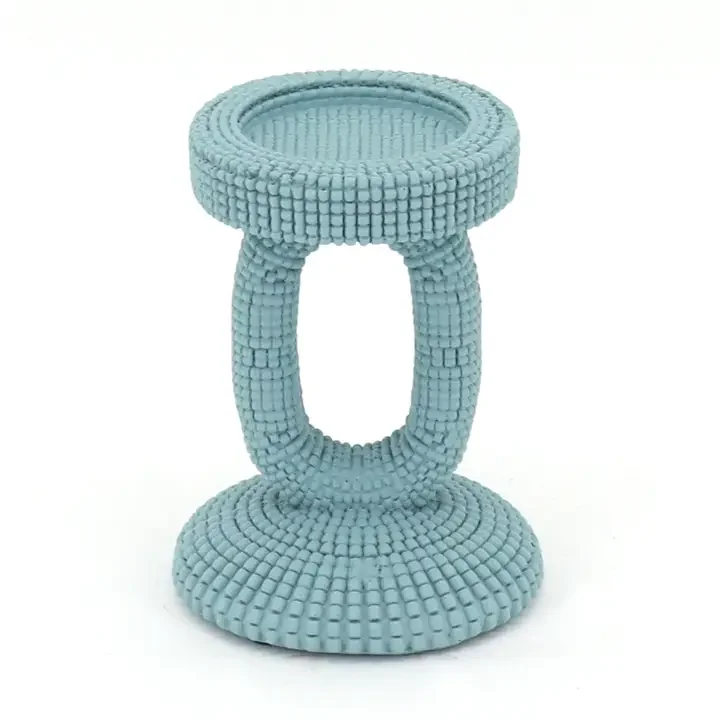 Blue Faux Bead Candle Holder
