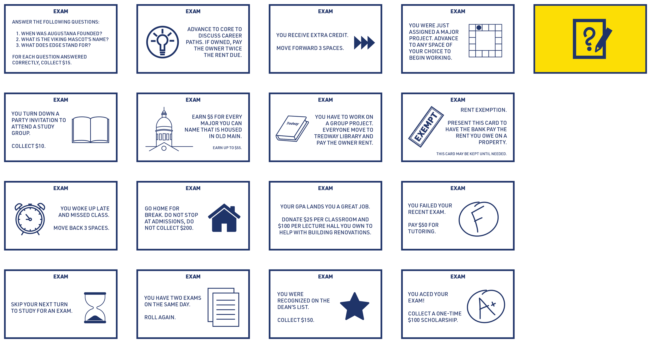 Exam (Chance) Cards