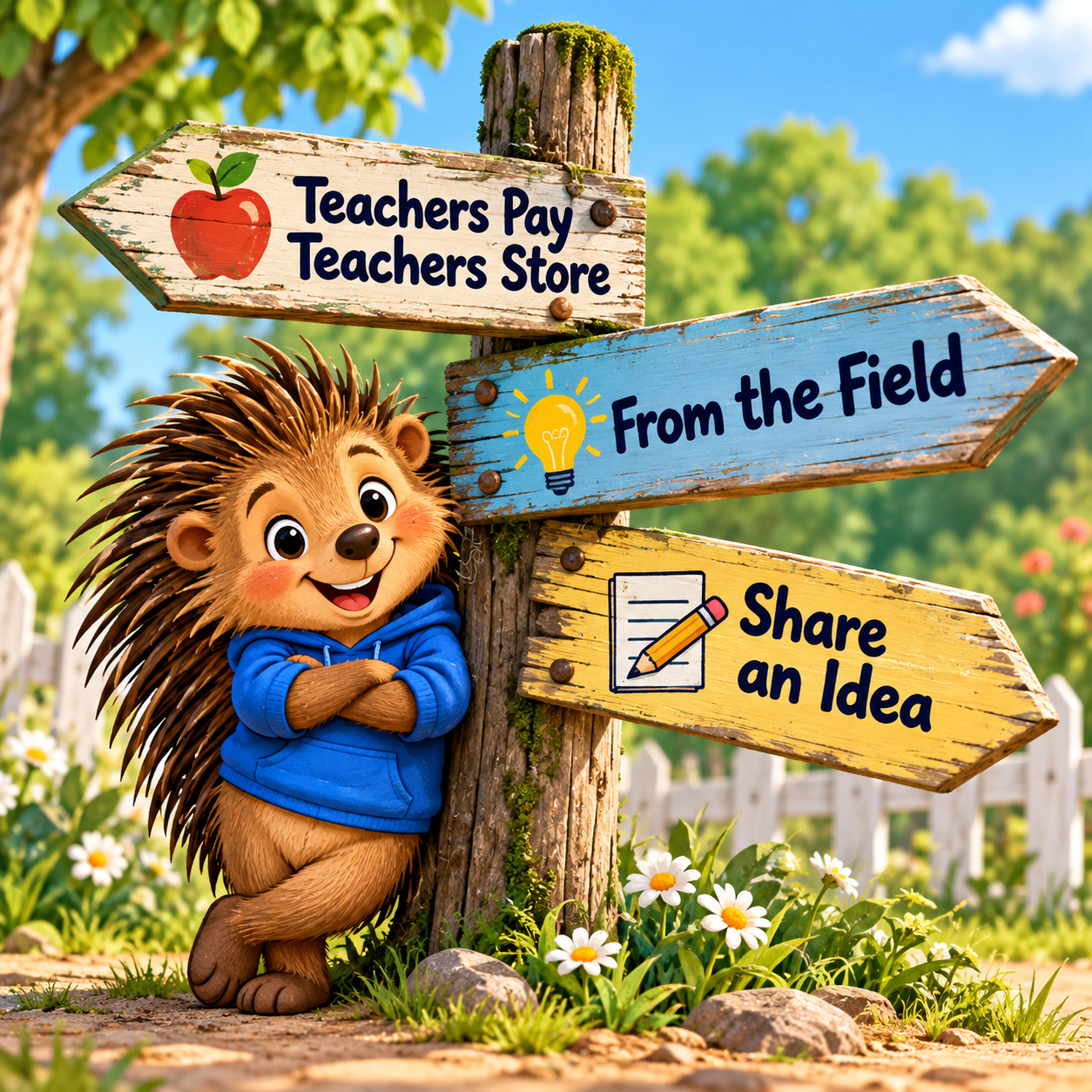 Bridge Early Learning signpost with links to classroom resources, From the Field, and Share an Idea