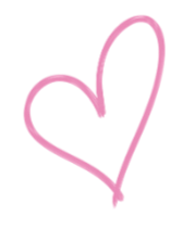 Pink hand-drawn heart on black background