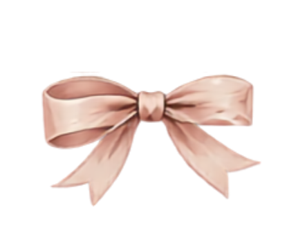 Pink satin bow with tails.