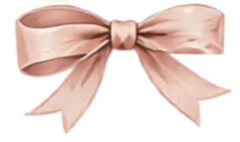 A pink satin ribbon tied into a bow.