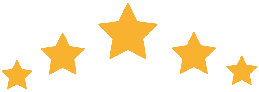 Five orange stars in a curved formation