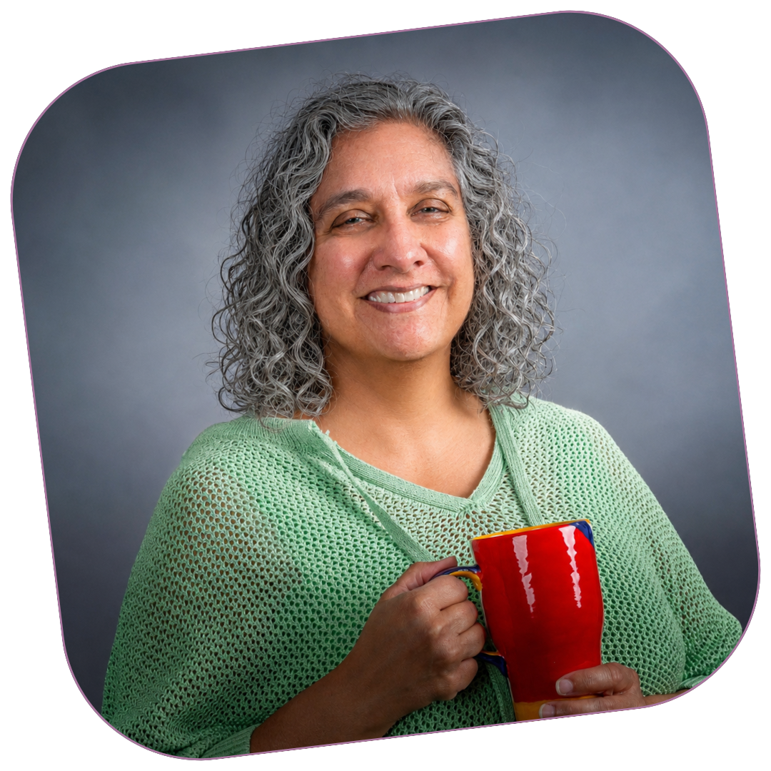 Ashima Saigal holding a cup of chai