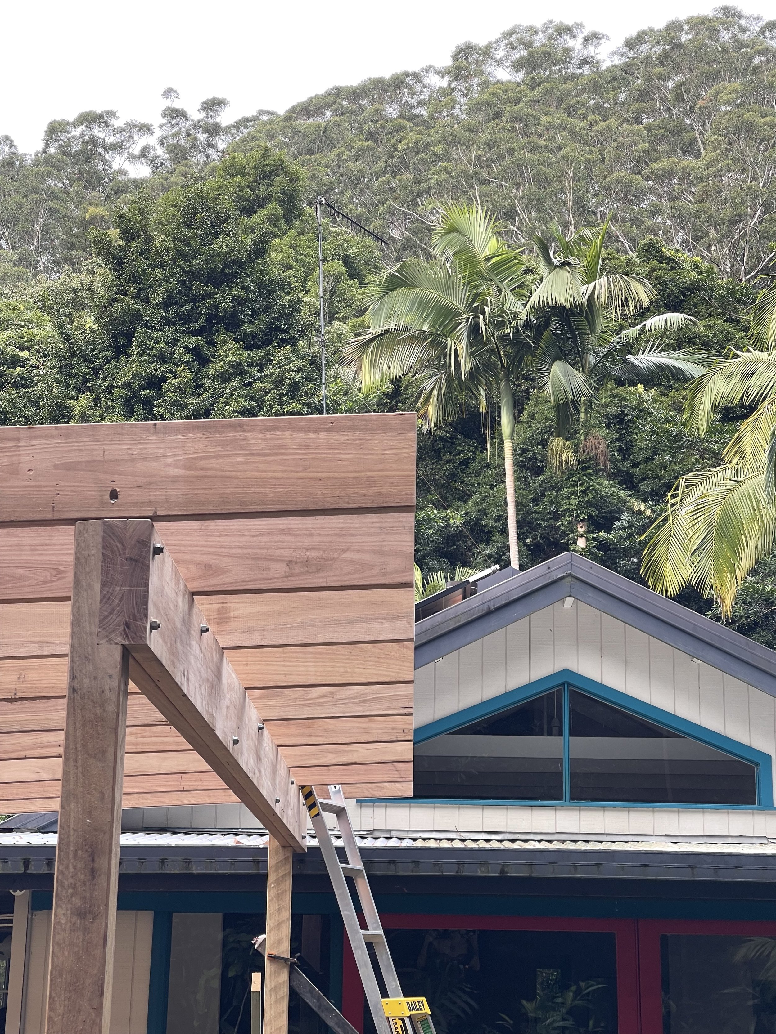 Custom Car Port made from Black Butt - Main Arm