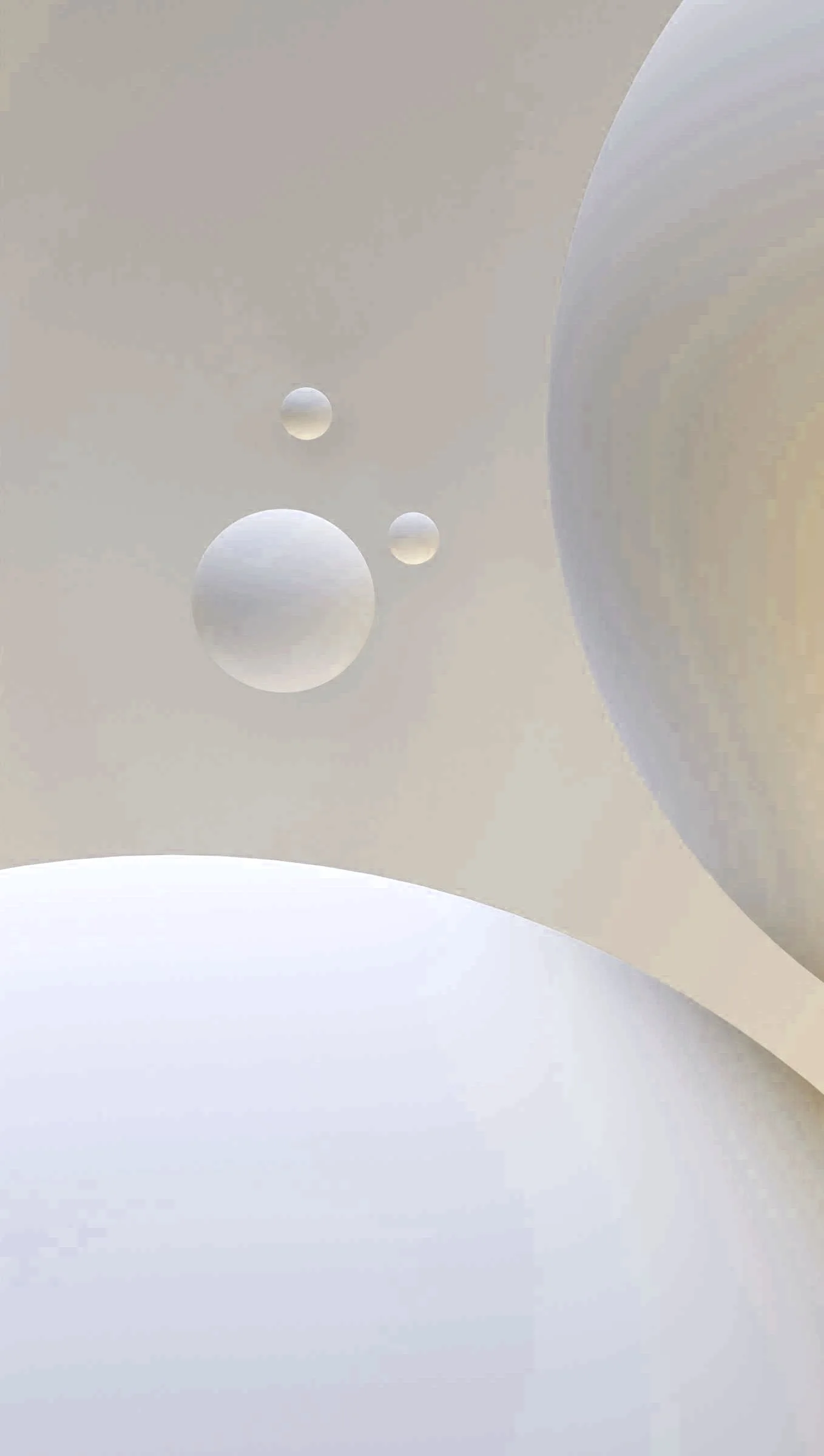 Abstract white spheres representing calm and clarity - Cloud 9 Numerology homepage