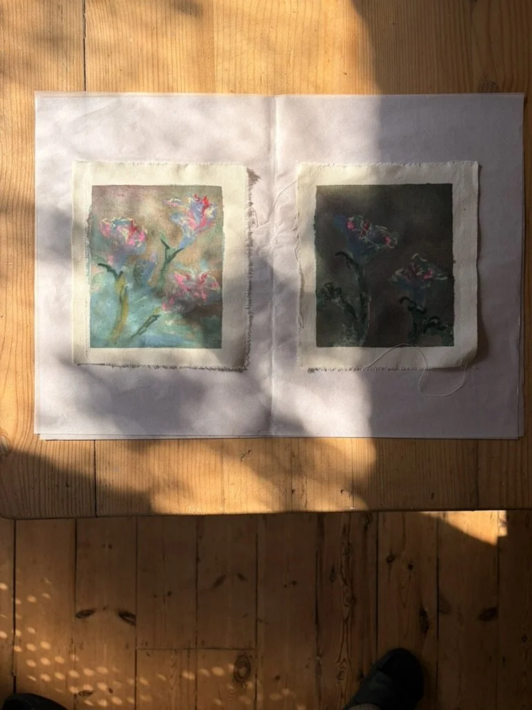 Two halves of a whole: a pair of floral paintings have found a new home in Tuscany