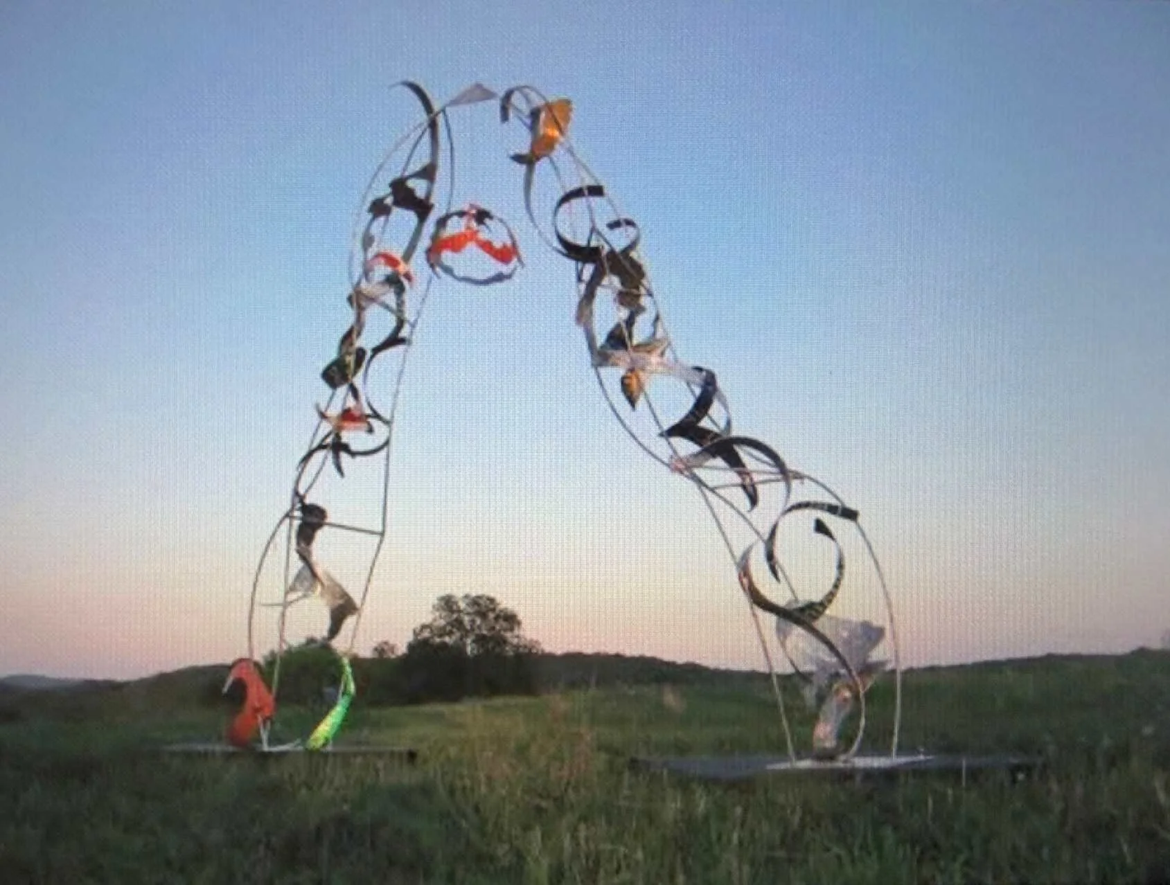 Gate, 2007, welded aluminum, and repurposed metal (street signs, advertistments); onsite in Garrison