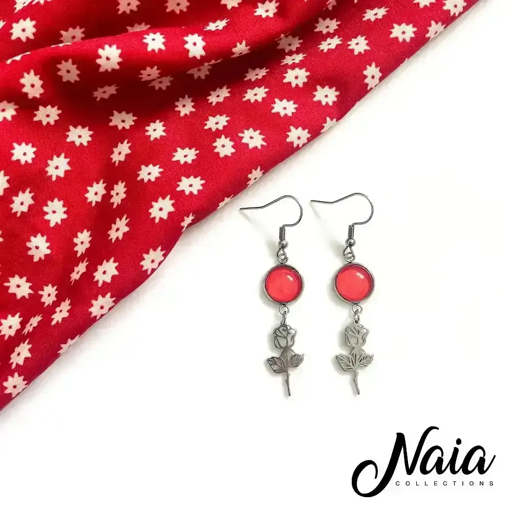 Custom Rose Dangle Earrings