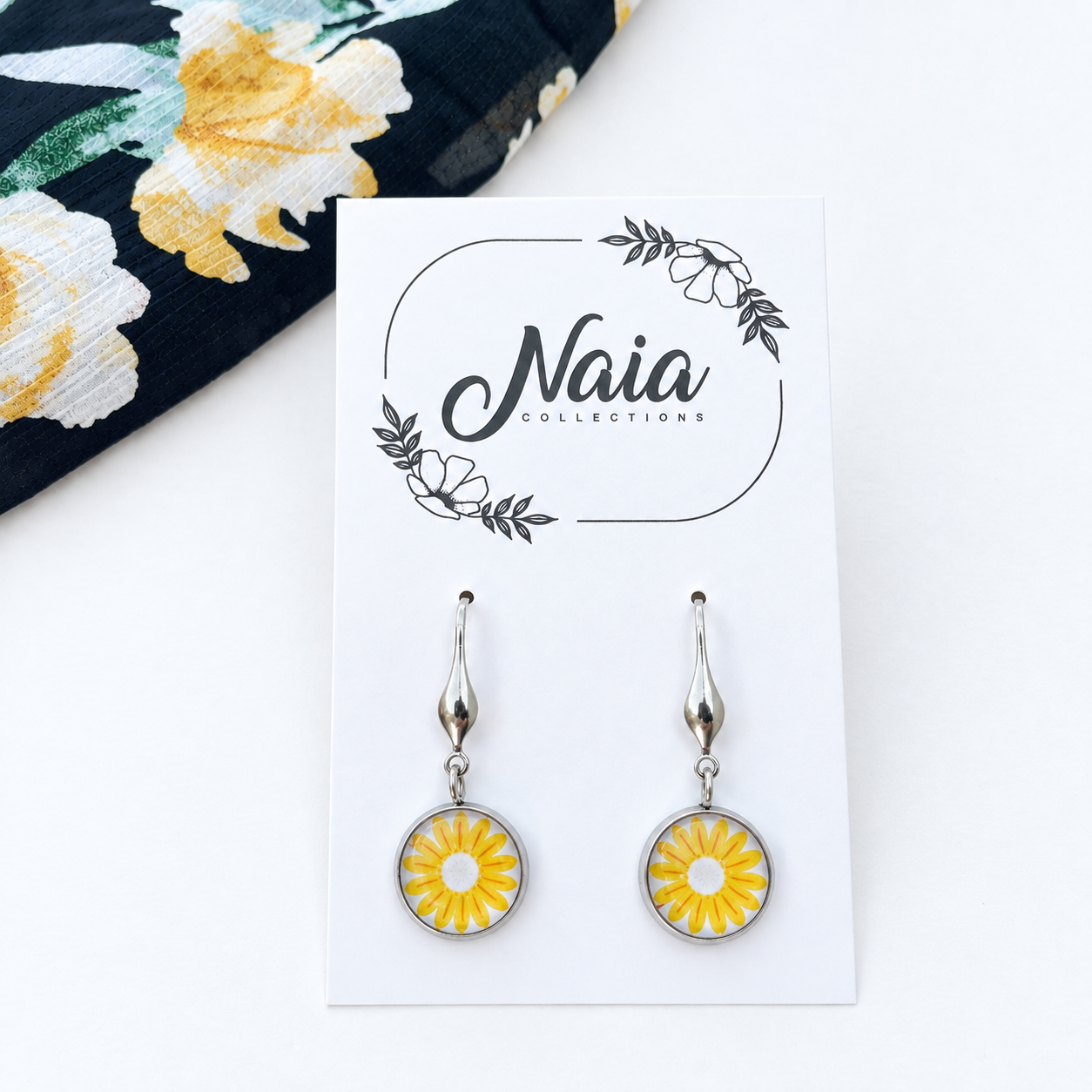 Large Daisy Pendant Earrings