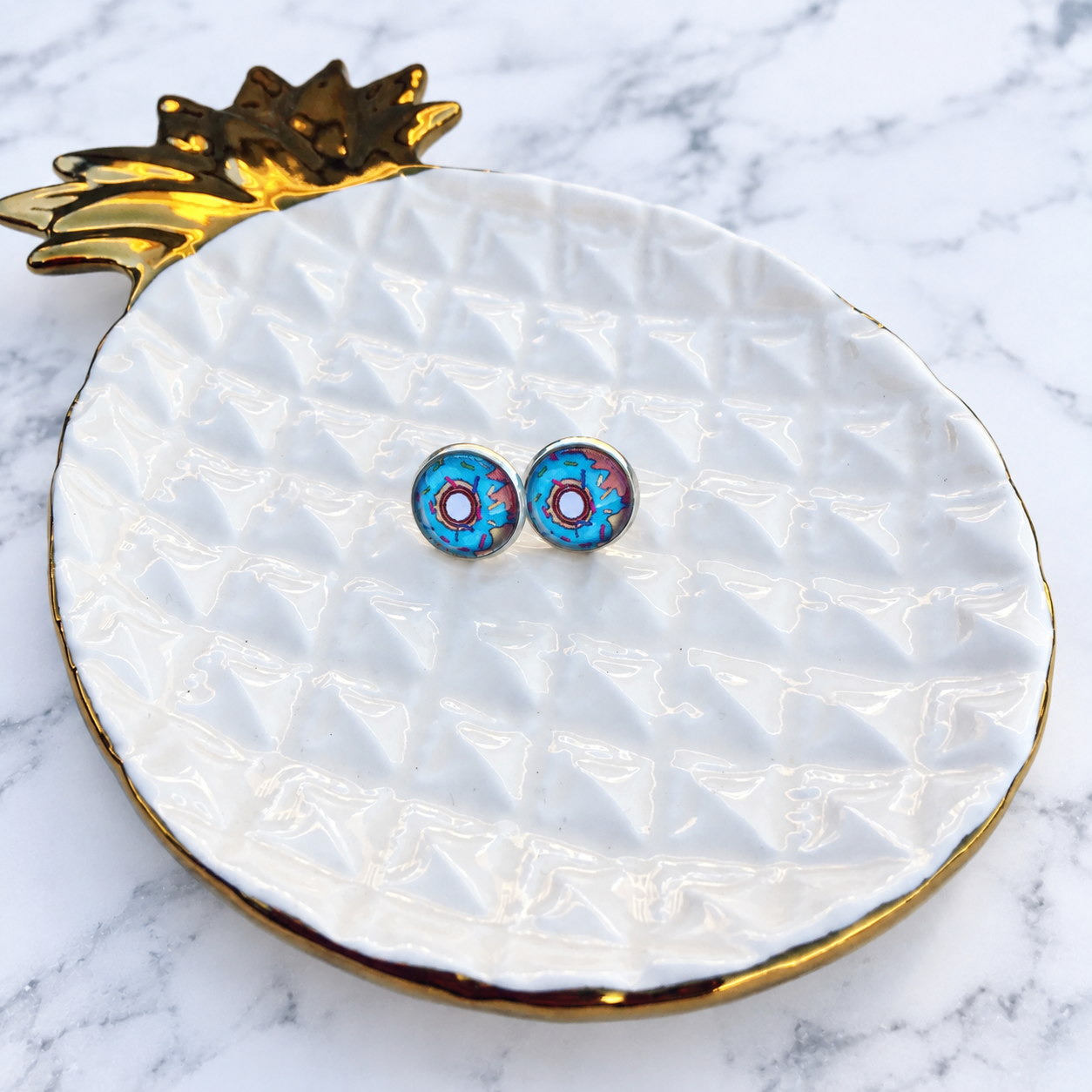 Donut Stud Earrings stainless steel nz handmade.png