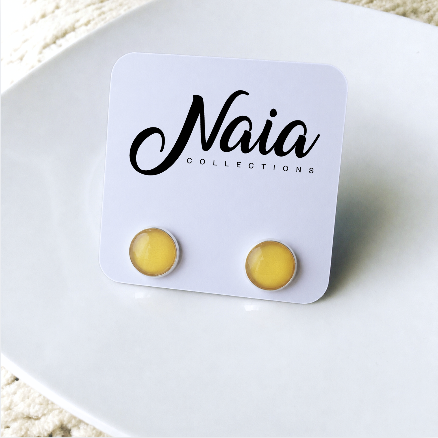 Mustard Stud Earrings