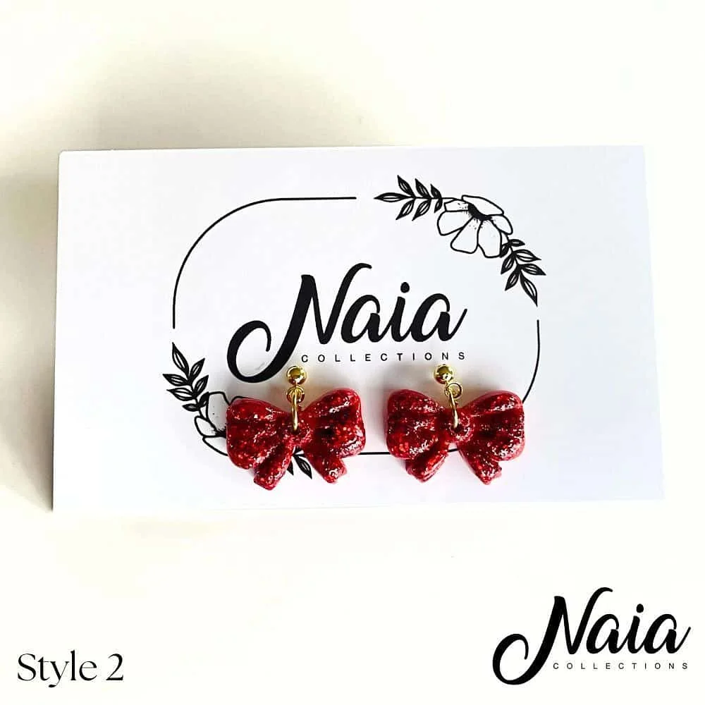Sparkly Bow Dangle Earrings