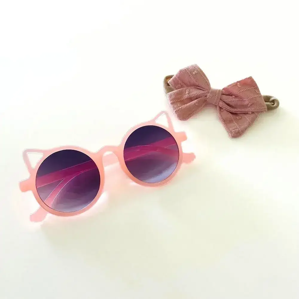 Pink Kids Kitty Sunglass and Headband Set