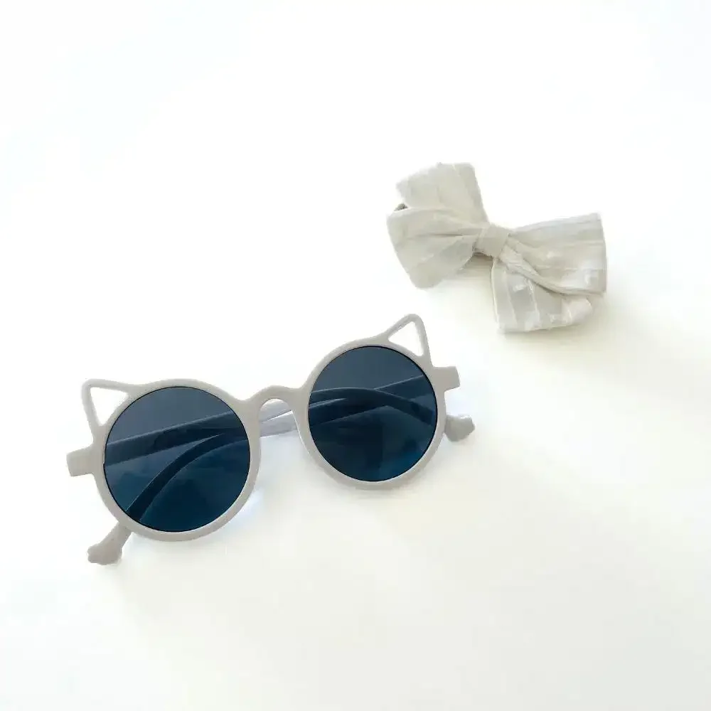 White Kids Kitty Sunglass and Headband Set