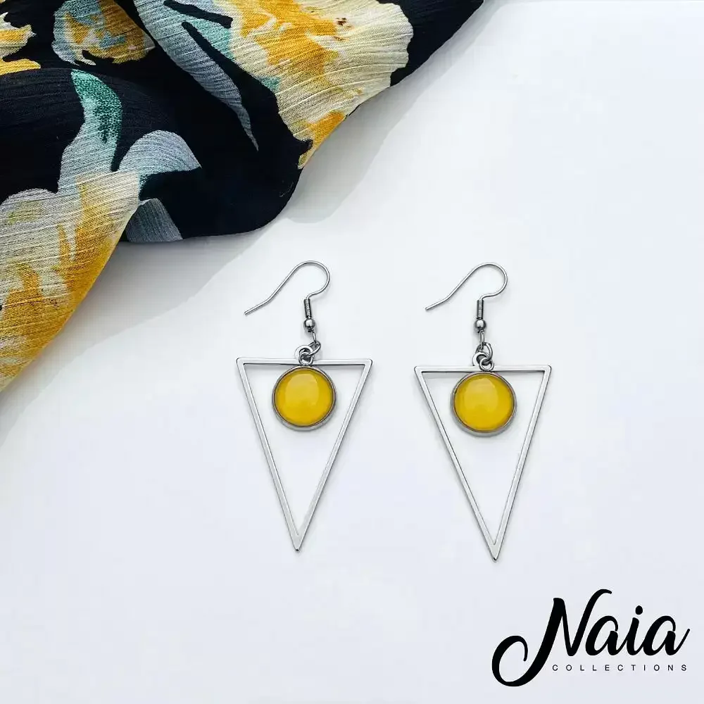 Custom geometric pendant dangle earrings