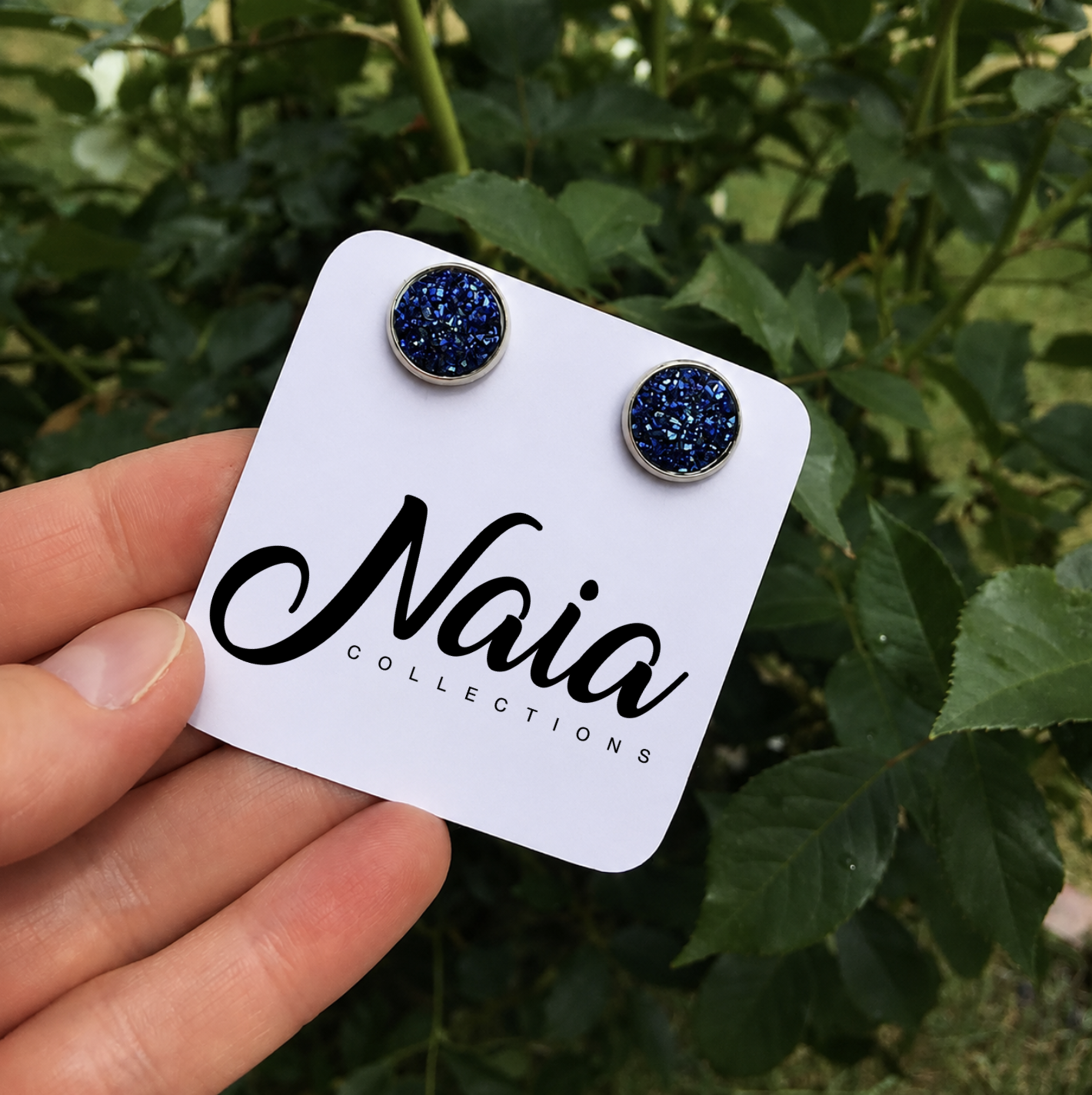 Navy Sparkly Stud Earrings.png