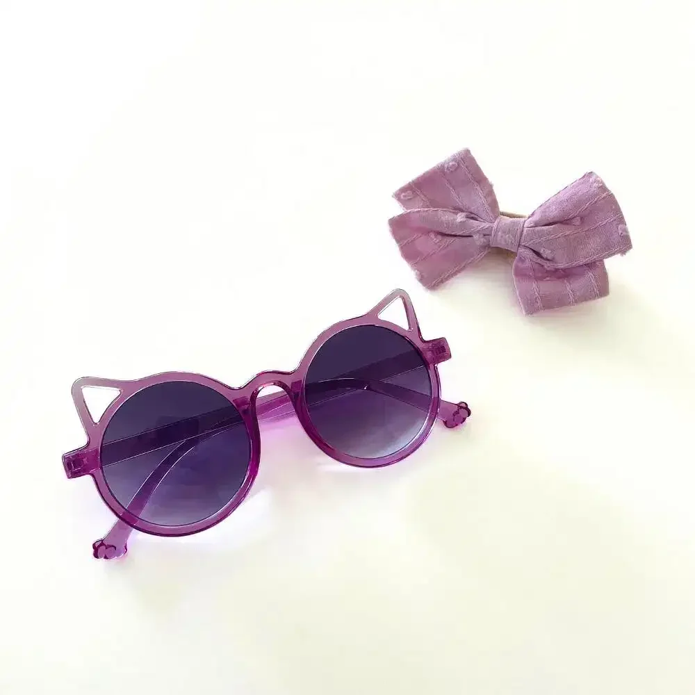 Purple Kids Kitty Sunglass and Headband Set