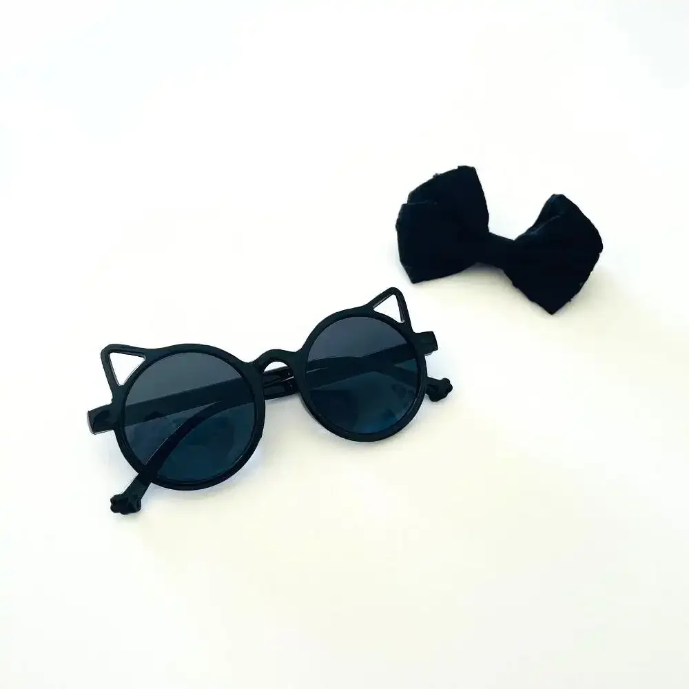 Black Kids Kitty Sunglass and Headband Set