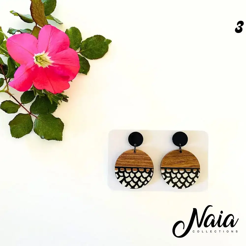 Wooden Dangle Earrings Style 3