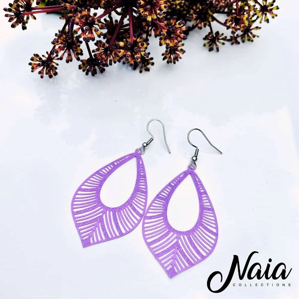 Purple Tear Drop Earrings