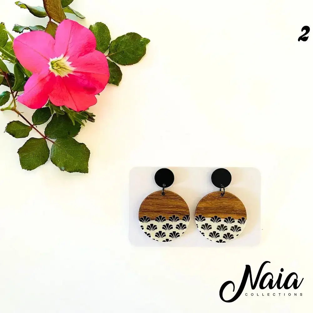 Wooden Dangle Earrings Style 2
