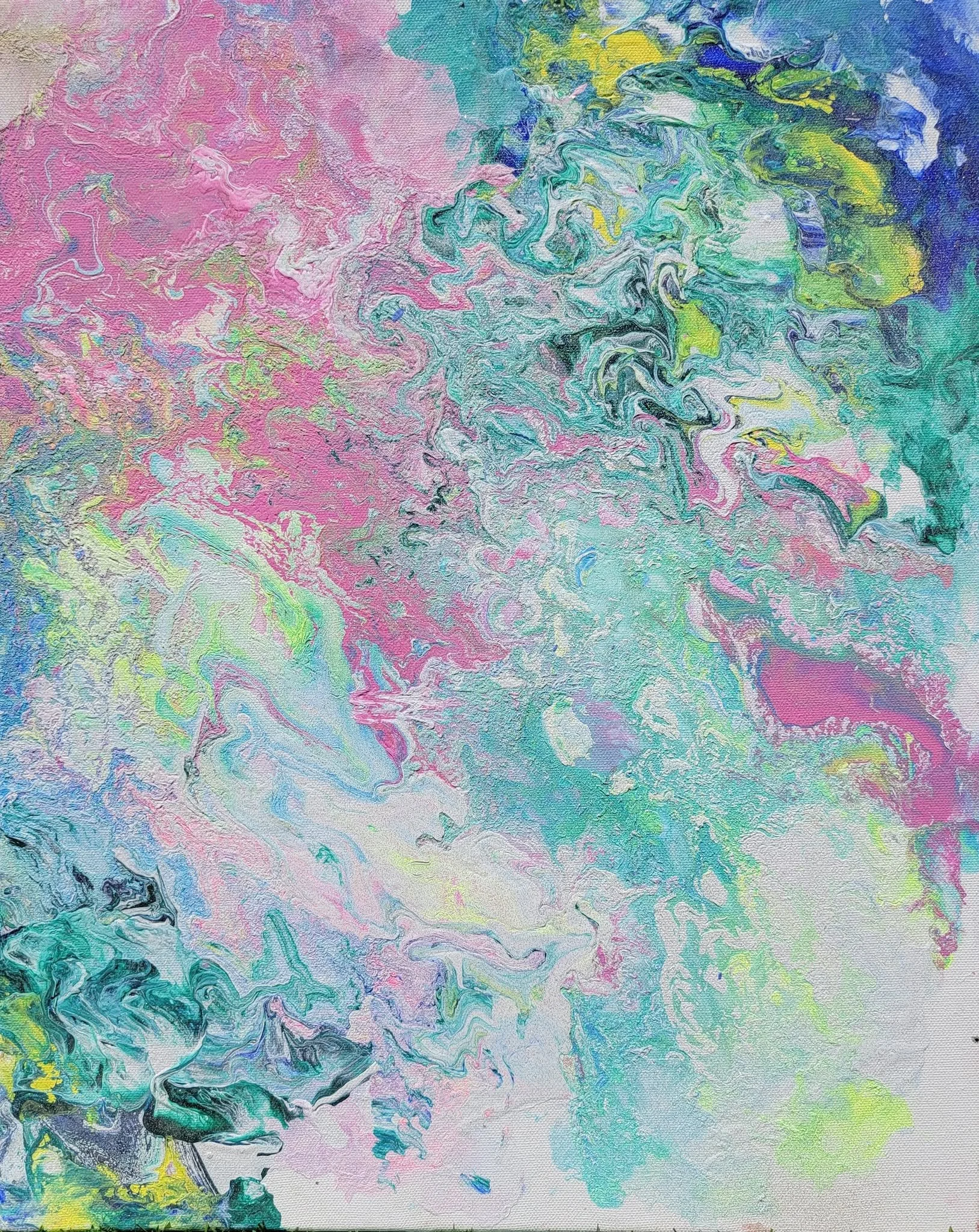 "Aquatox" - A fluid abstract acrylic painting inspired by the movement and unpredictability of water.