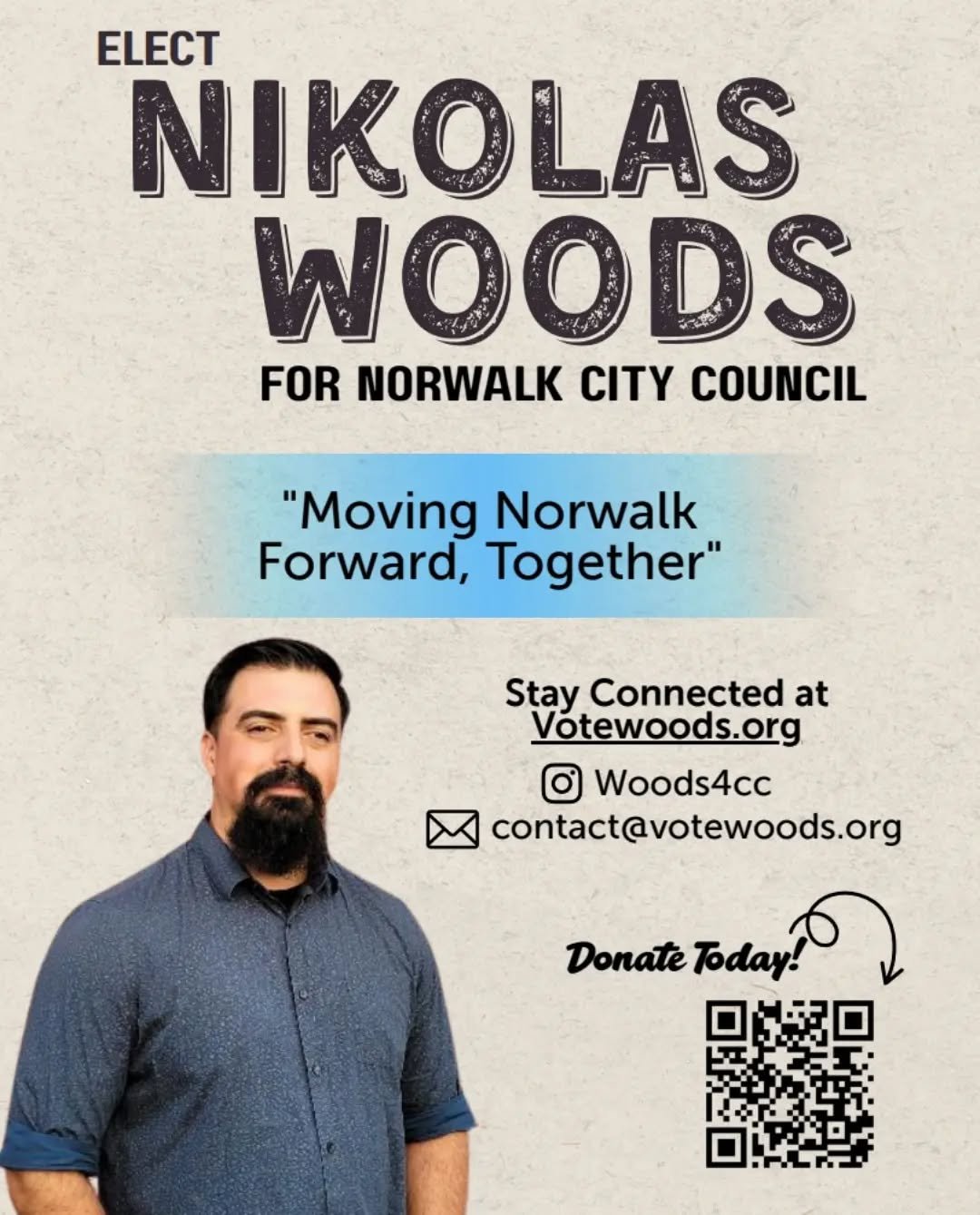 Less than 2 months away from from the 2026 election!
Share and get the message out!
Let's bring a new voice to Norwalk.

Don't forget to donate today!
A link can be found on my page.
A little can go along way.

Moving Norwalk Forward, Together.

#ele