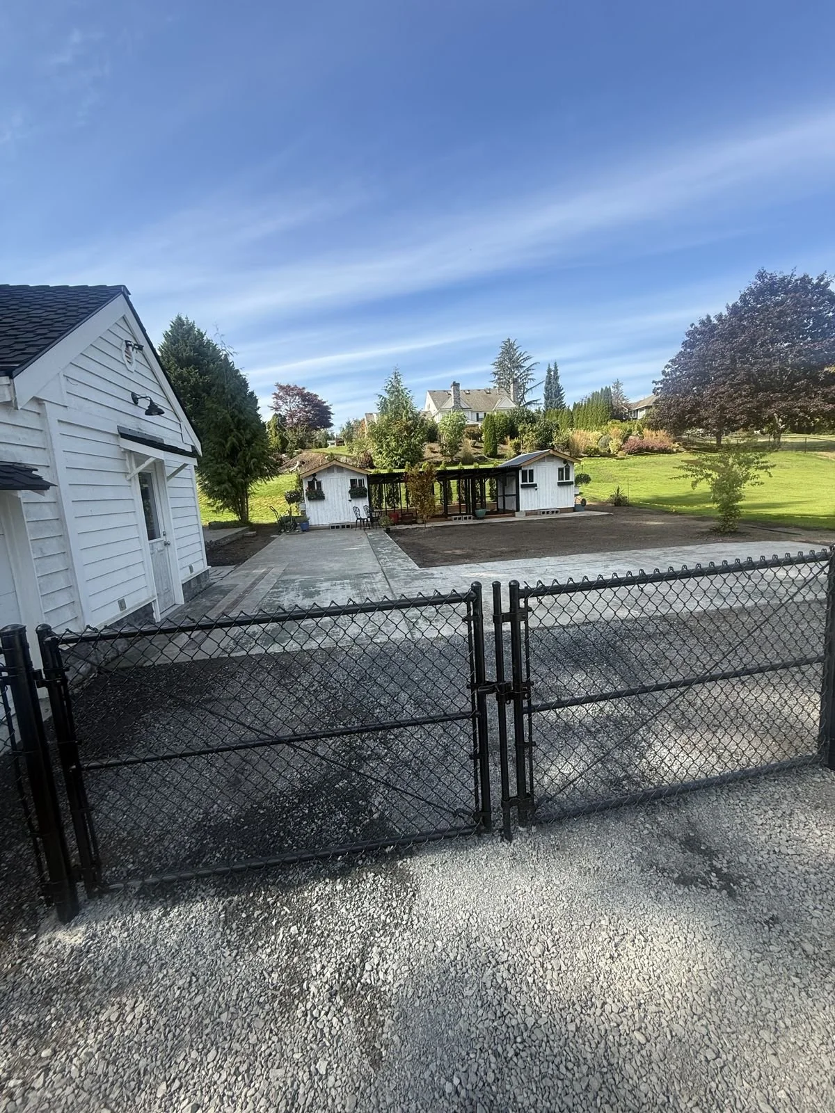 New lawn and chicken coop area after sport court removal in Snohomish WA